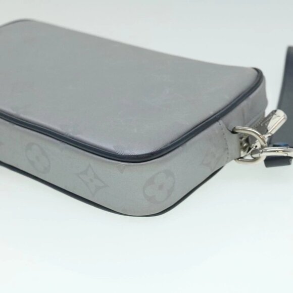 LOUIS VUITTON Monogram satellite Clutch Bag Silver M44171 LV Auth 32349A - Picture 4 of 16